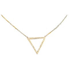 Zoe Chicco Collier station à pendentif triangulaire en or jaune 14 carats et diamants