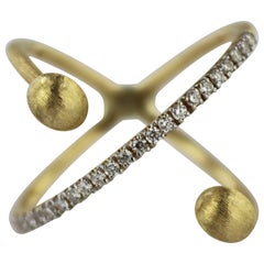Nani’s Diamond, 18k Yellow Gold Elite Criss Cross Ring
