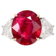 Emilio Jewelry 10.00 Carat Pigeon Blood Burma No Heat Ruby Ring