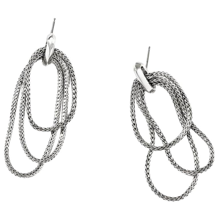 John Hardy Classic Chain Link Drop Earrings EB900783 For Sale