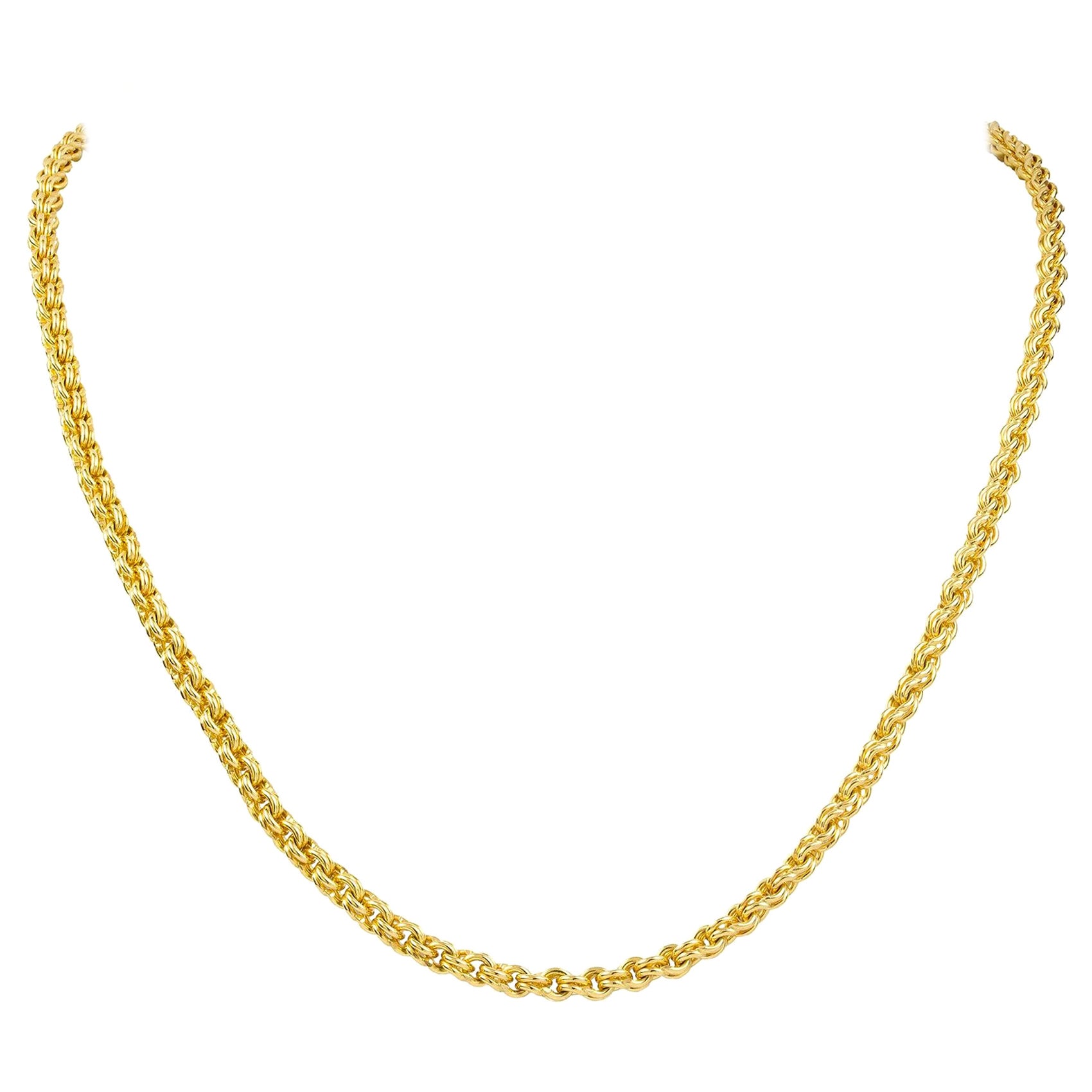 Handmade Minstrel Gold Necklace by Lucie Heskett-Brem For Sale
