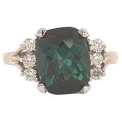 Natural Tourmaline Diamond Ring 14k Gold 3.80 TCW Certified