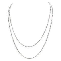 Used Platinum 20.00cttw Diamond by the Yard Chain Necklace