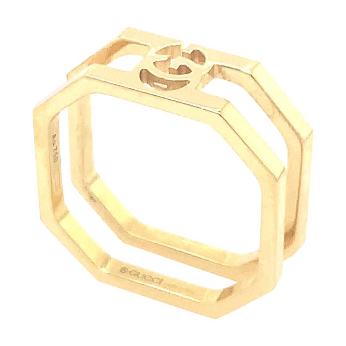 Gucci Running G 18k Gold Double Ring For Sale