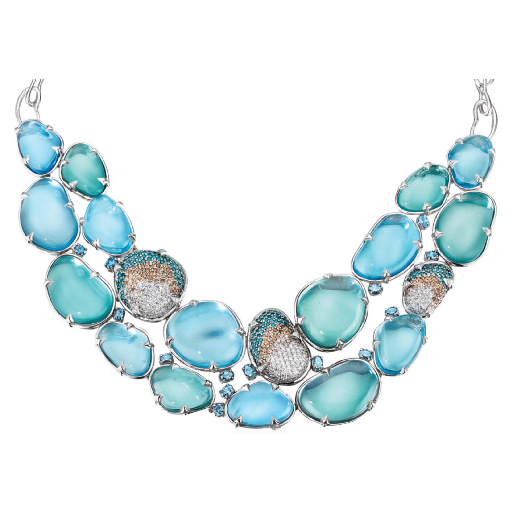 Halskette Poseidon mit blauem Topas und Diamanten von Madstone