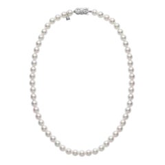 Mikimoto Akoya Perlenstrang 18k Weißgold Grade a Halskette U85118W