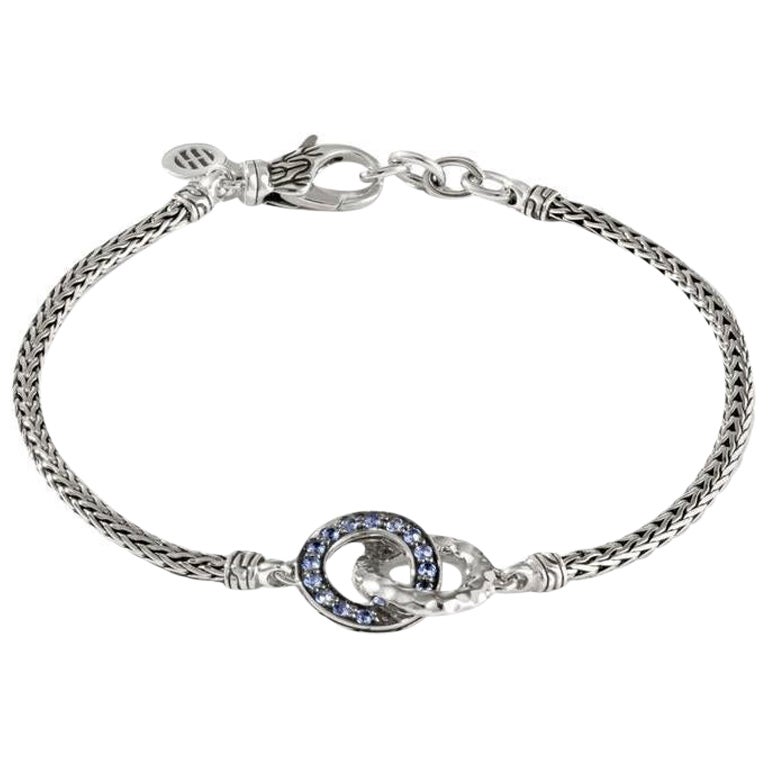 John Hardy Classic Chain Blue Sapphire Circle Bracelet BUS9008624BSPXUM For Sale