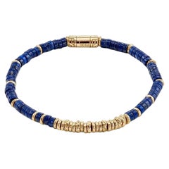 John Hardy Heishi 14k Yellow Gold Lapis Lazuli Bracelet BUGGS900984LPZXU
