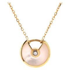 Cartier Amulette De Cartier Pendant Necklace 18k Yellow Gold with Mother