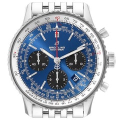 Breitling Navitimer 01 Blue Dial Steel Mens Watch AB0121 Box Papers