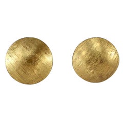 Solid 22k -21k Gold Engraved Minimal Stud Earrings