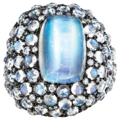 Blue Moonstone and Diamond Mythology Collection Selene Ring by MadStone