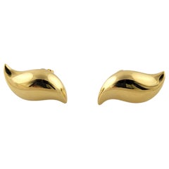 Vintage Tiffany & Co. Elsa Peretti 18 Karat Yellow Gold Feather Earrings