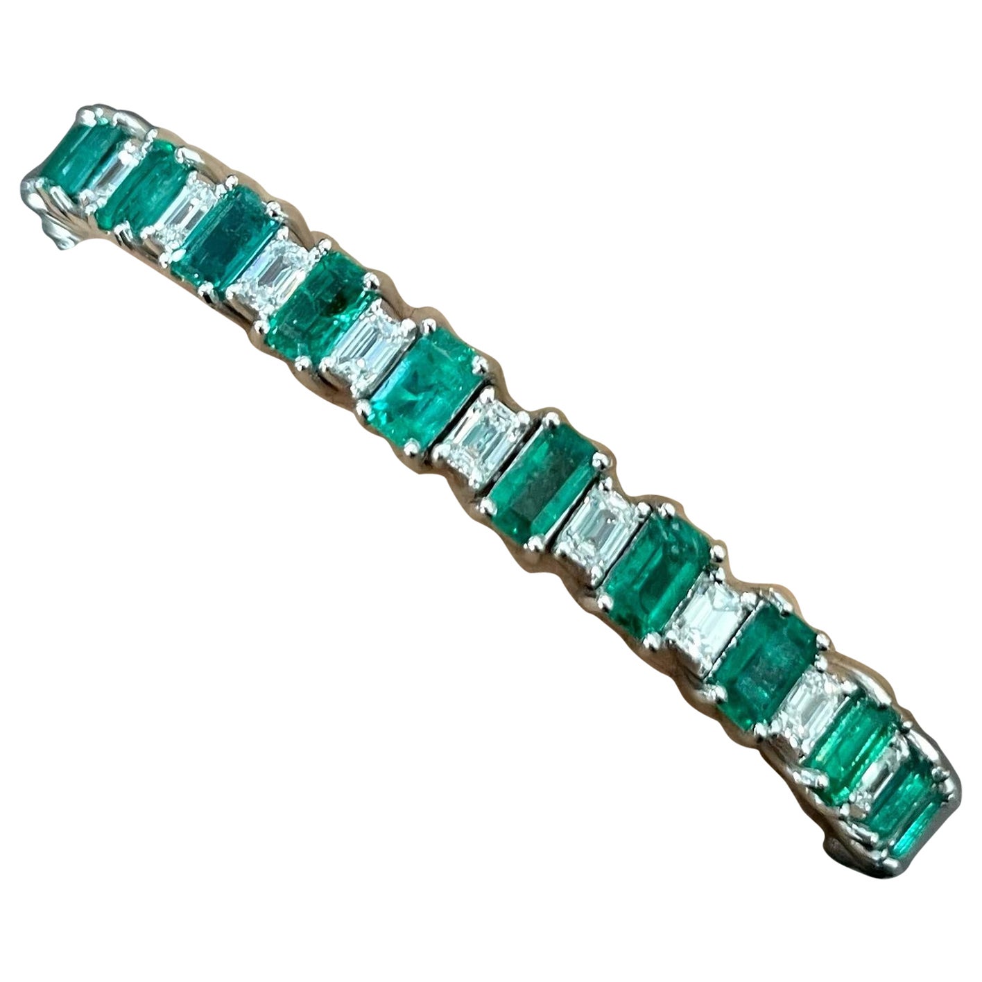 12.25 Carat Emerald & Diamond Bracelet