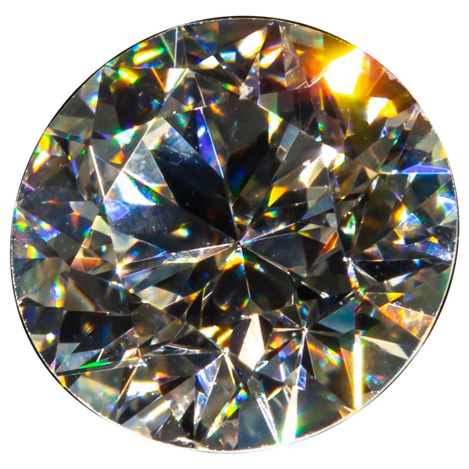 Diamant taille ronde brillant de 1,37 carat non serti K/VS2 certifié GIA en vente