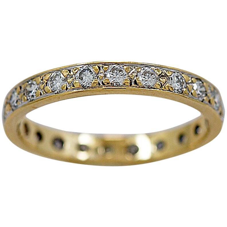 1.00 Carats Diamonds Gold Eternity Band Ring For Sale