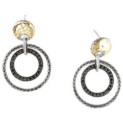 Chaîne classique de John Hardy Boucles d'oreilles Palu en or et argent 18 carats EZS9008574BLSBN