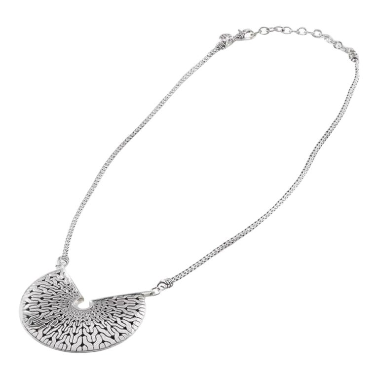 John Hardy Sterling Silver Radial Necklace NB900553X16-18 For Sale