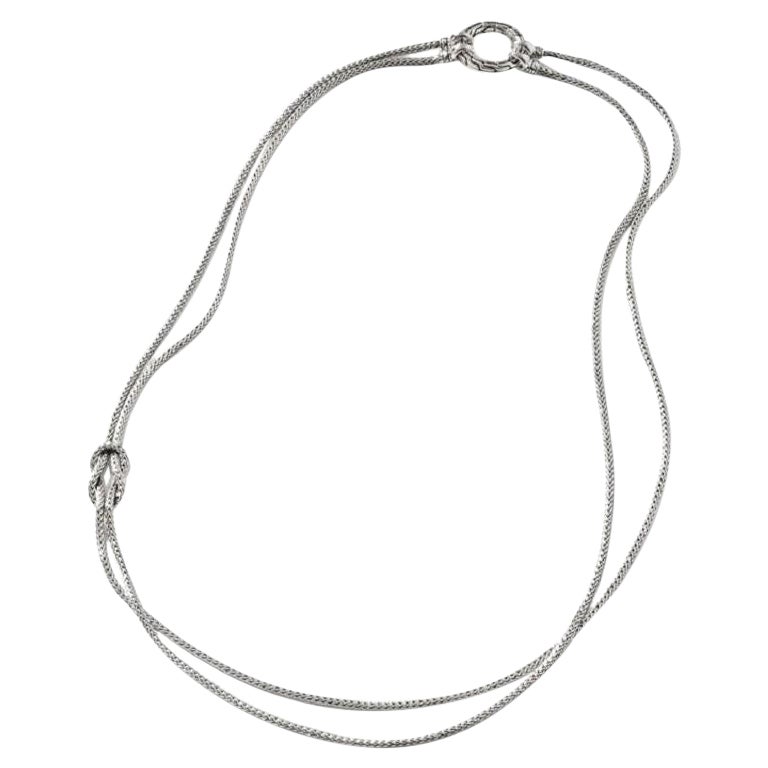 John Hardy Manah Love Knot Silver Necklace NB900908X18-24