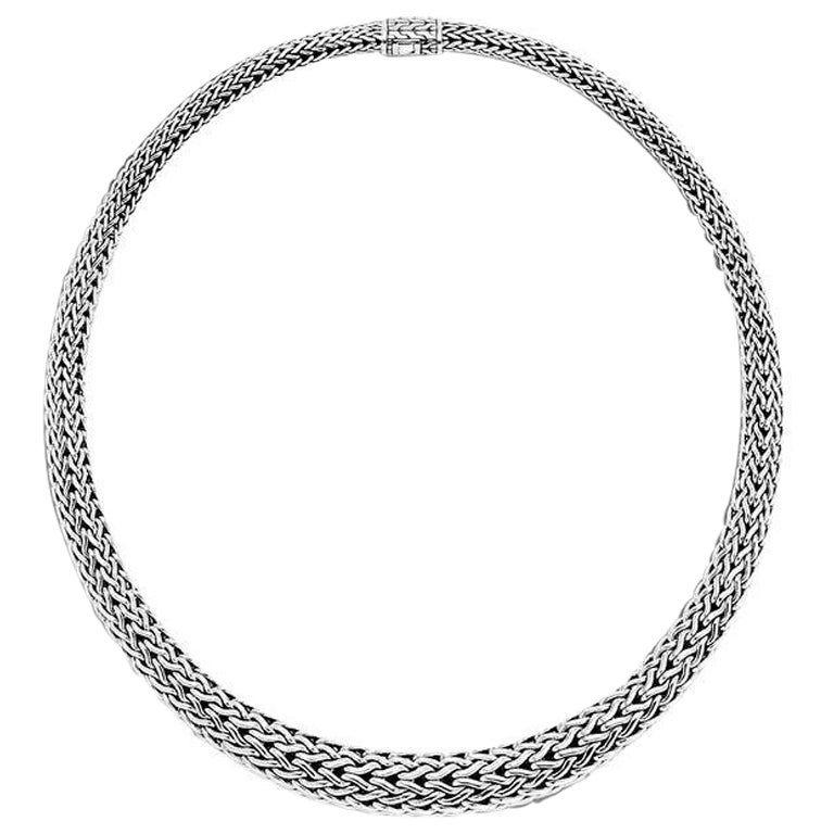 John Hardy Classic Chain Silver Necklace NB93299X18 For Sale