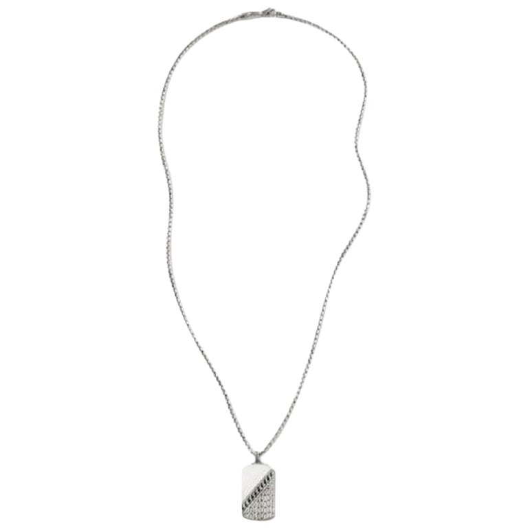 John Hardy Classic Chain Silver Dog Tag Necklace NM900807X22 For Sale
