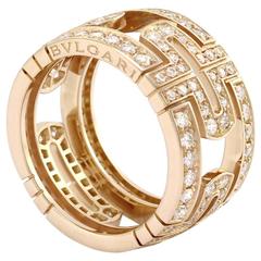 Bulgari Parentesi Pavé Diamond Eternity Band Ring in Gold 12