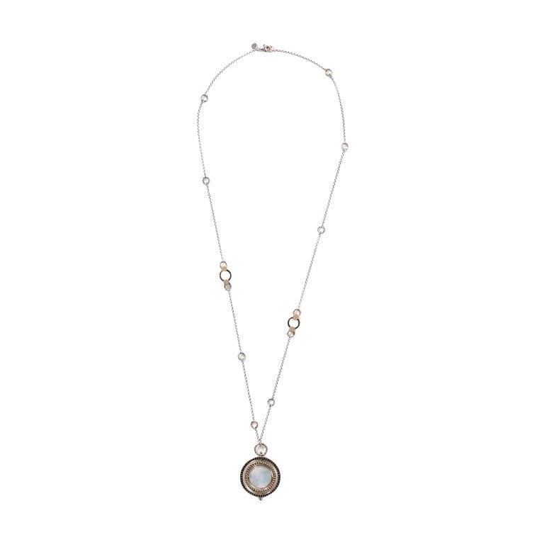 John Hardy Moon Door Mother of Pearl Long Necklace NZS301065MOPX28- For Sale