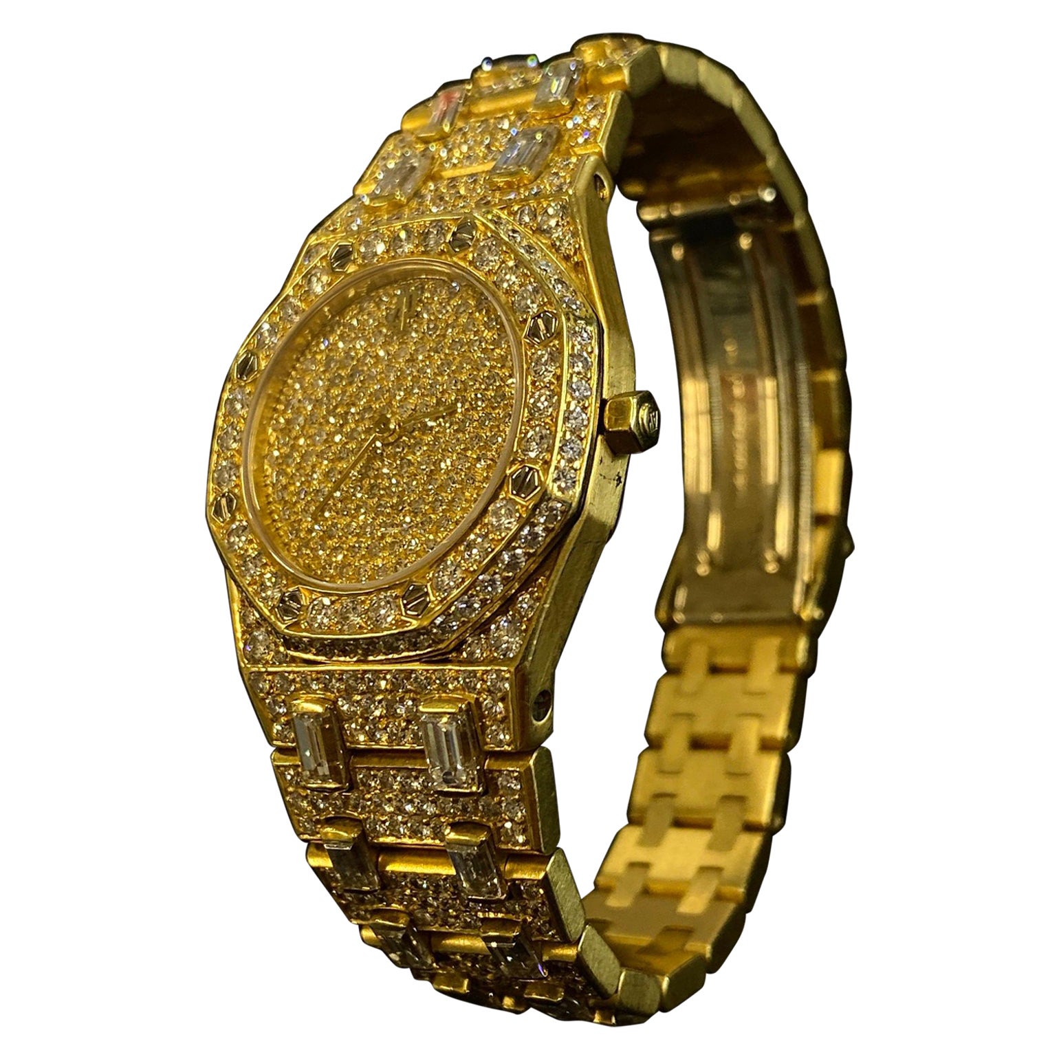 Audemars Piguet Ladies 18k YG & Diamond Wristwatch For Sale