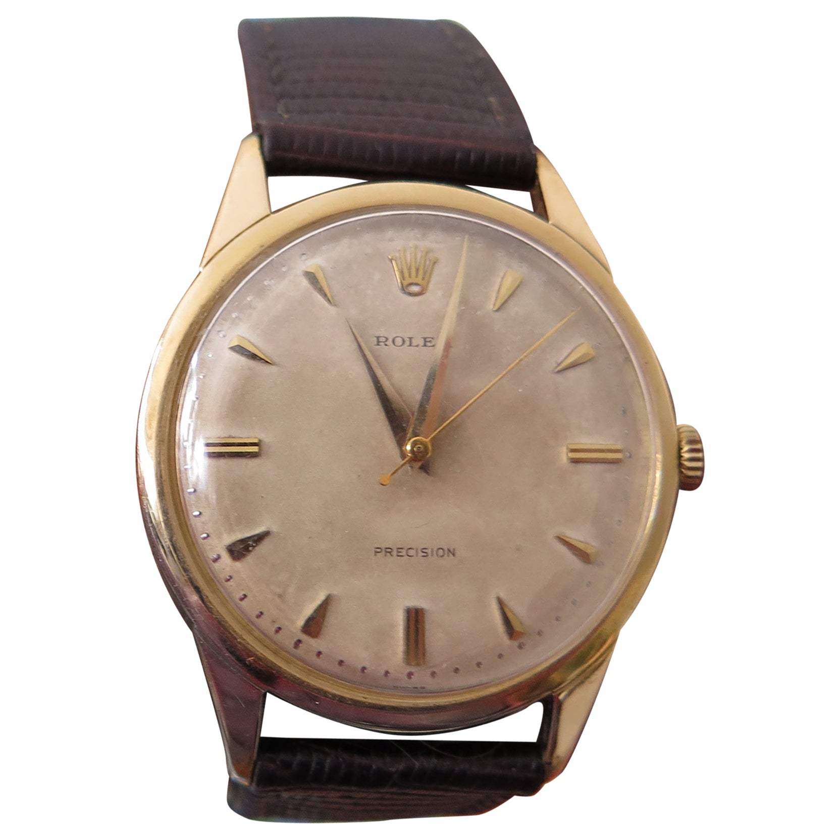 Rolex Yellow Gold Precision Manual Wristwatch Ref 9004 For Sale