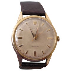 Vintage Rolex Yellow Gold Precision Manual Wristwatch Ref 9004