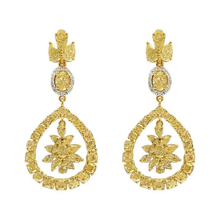 12.0 Carats of Fancy Yellow Diamond Earring