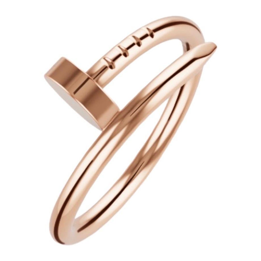 Cartier Juste un Clou Triple Wrap Nail Ring Rose Gold Pave Diamonds B4210900