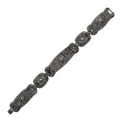 Art Deco Diamond Platinum Bracelet, 5.40 Carat, circa 1930s