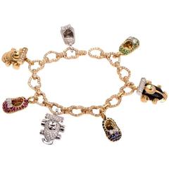 Wonderful  Aaron Basha Diamond Shoes Charm Bracelet