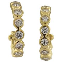 Temple St. Clair Gold Diamond Hoop Earrings