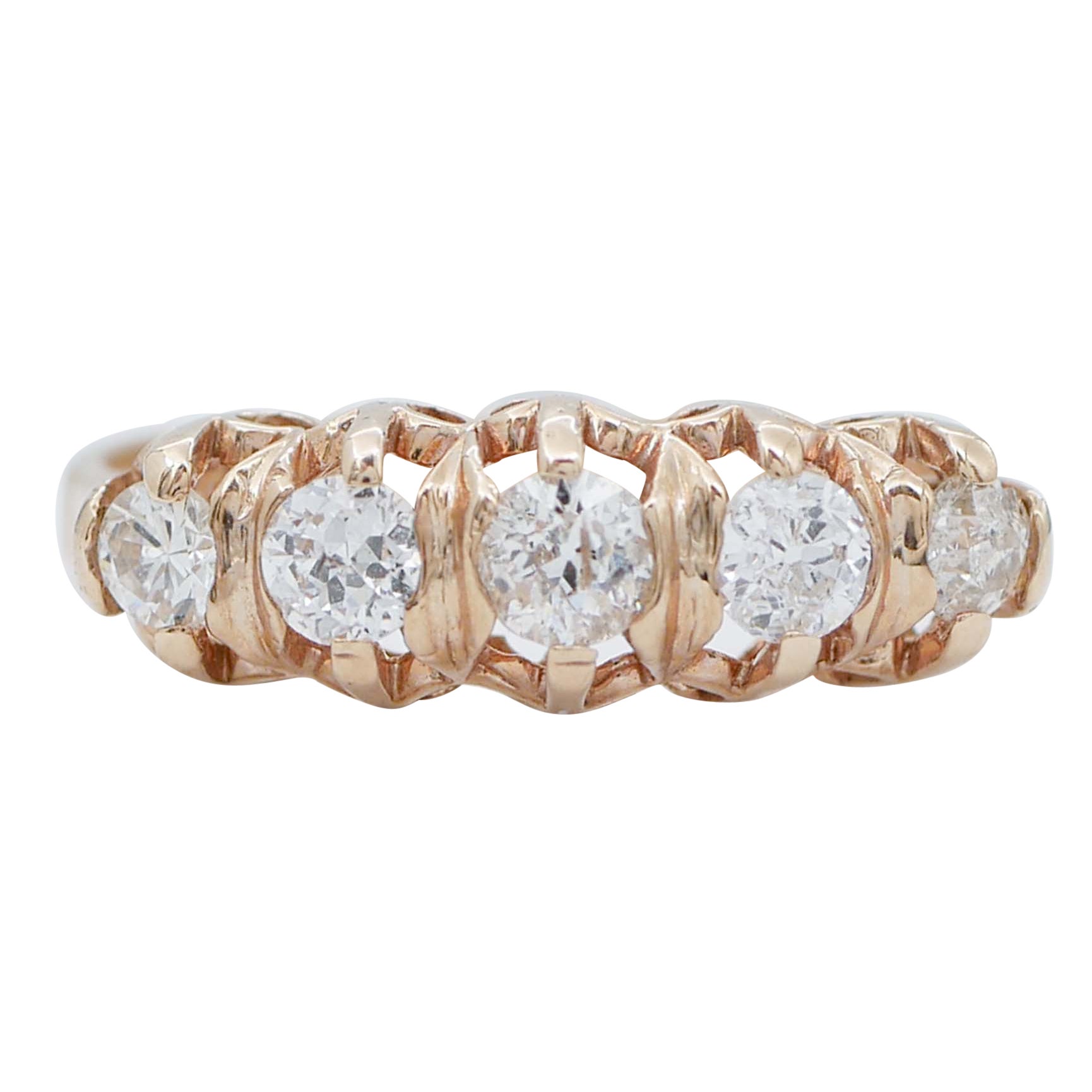 Diamonds, Rose Gold Ring For Sale
