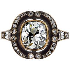 2.14 Carat Cushion Cut Diamond Gold Engagement Ring 6