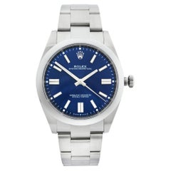 Rolex Oyster Perpetual 41 Custom Blue Dial Automatic Mens Watch 124300