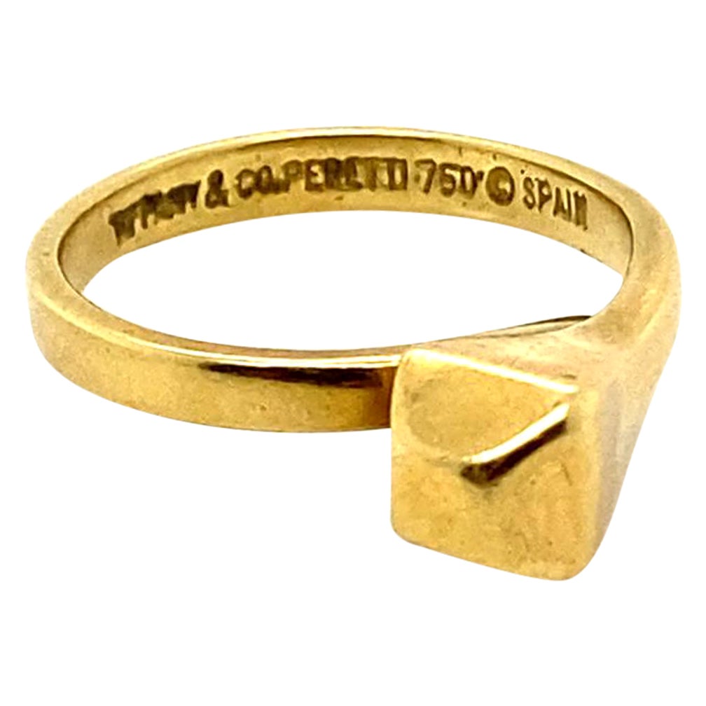 Vintage Elsa Peretti for Tiffany & Co 18 Karat Yellow Gold Nail Ring
