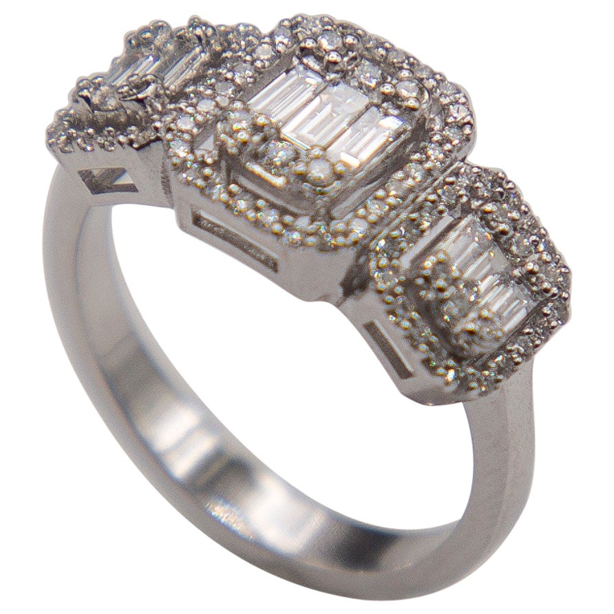 14k WG Channel Set Diamond Ring For Sale