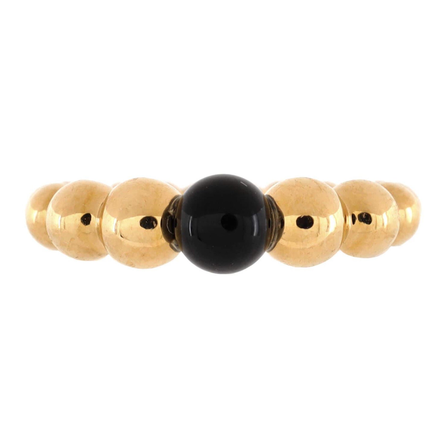 Van Cleef & Arpels Perlee Couleurs Variation Ring 18k Yellow Gold with Onyx