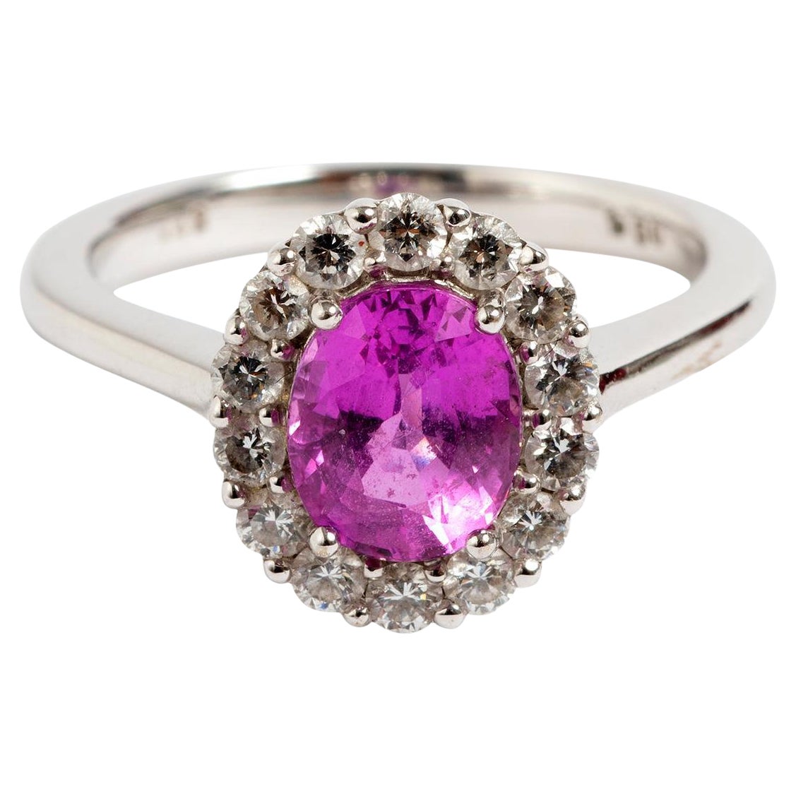 Pink Sapphire Cluster Ring For Sale