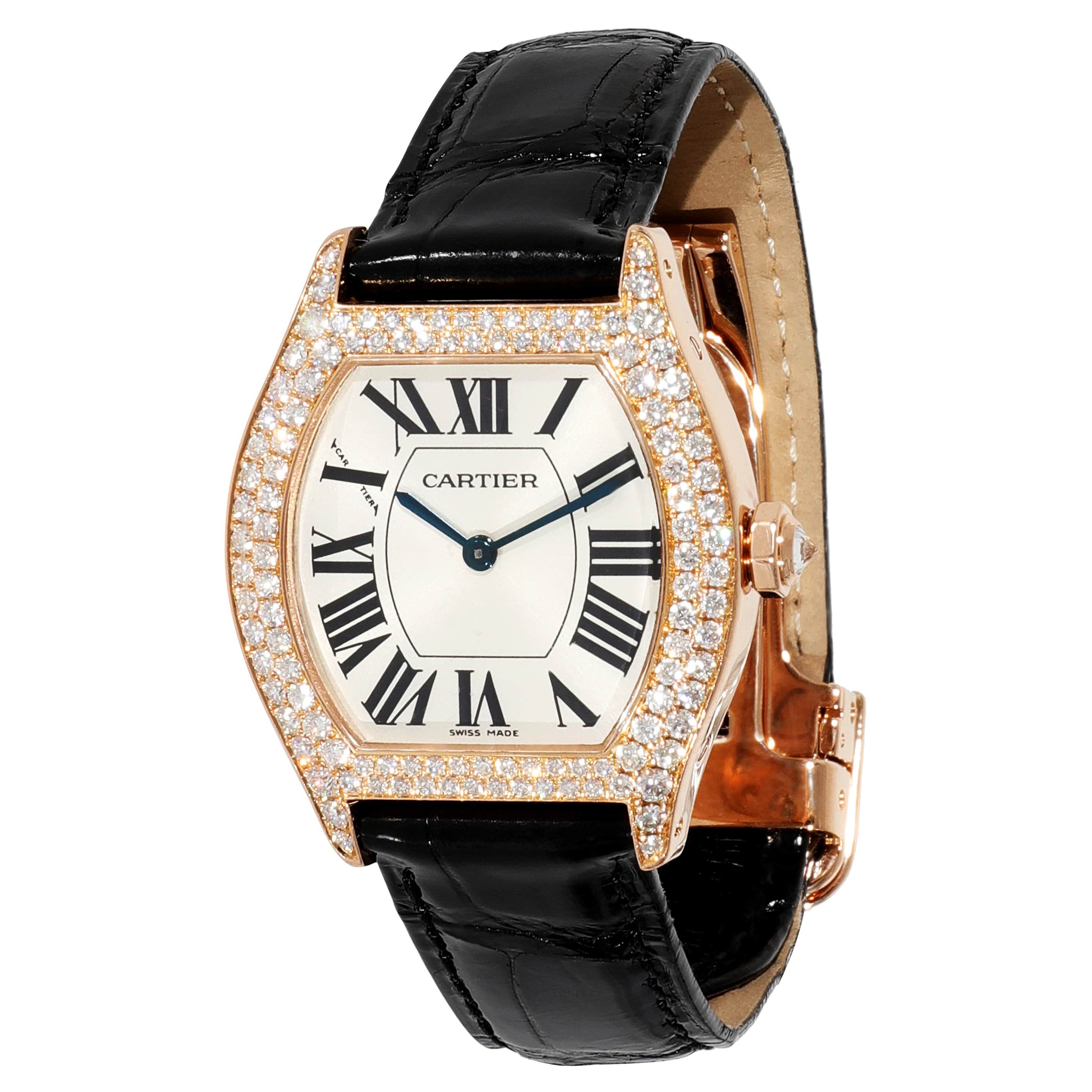 Cartier Tortue WA503751 Montre pour femme en or rose 18 carats en vente