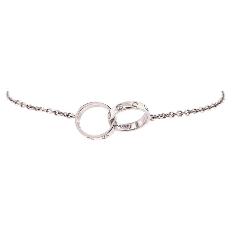Cartier Love Interlocking Bracelet 18K White Gold For Sale at 1stDibs