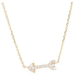 0.15 Carat Diamond Yellow Gold Chain Necklace