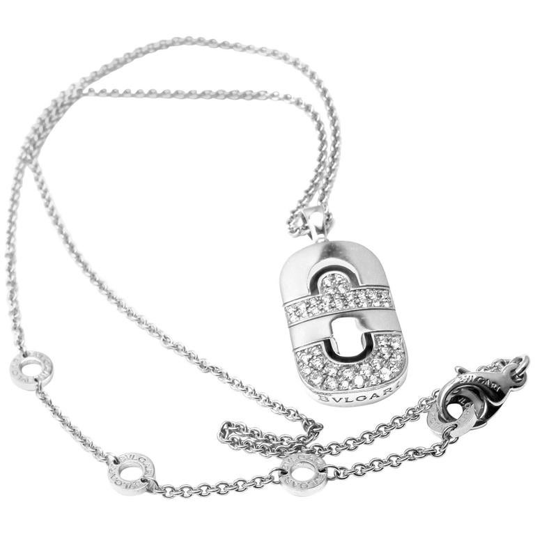 Bulgari Paesi Diamond Gold Pendant Necklace - Bulgari Diamond Pendant Necklace Bulgari Paesi Diamond Gold Pendant Necklace - Bulgari Diamond Pendant Necklace