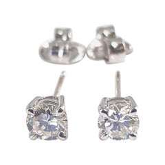 Boucles d'oreilles en or blanc 18ct avec diamants