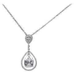 Over 5 carat GIA certified Pear Shape Diamond Pendant 5
