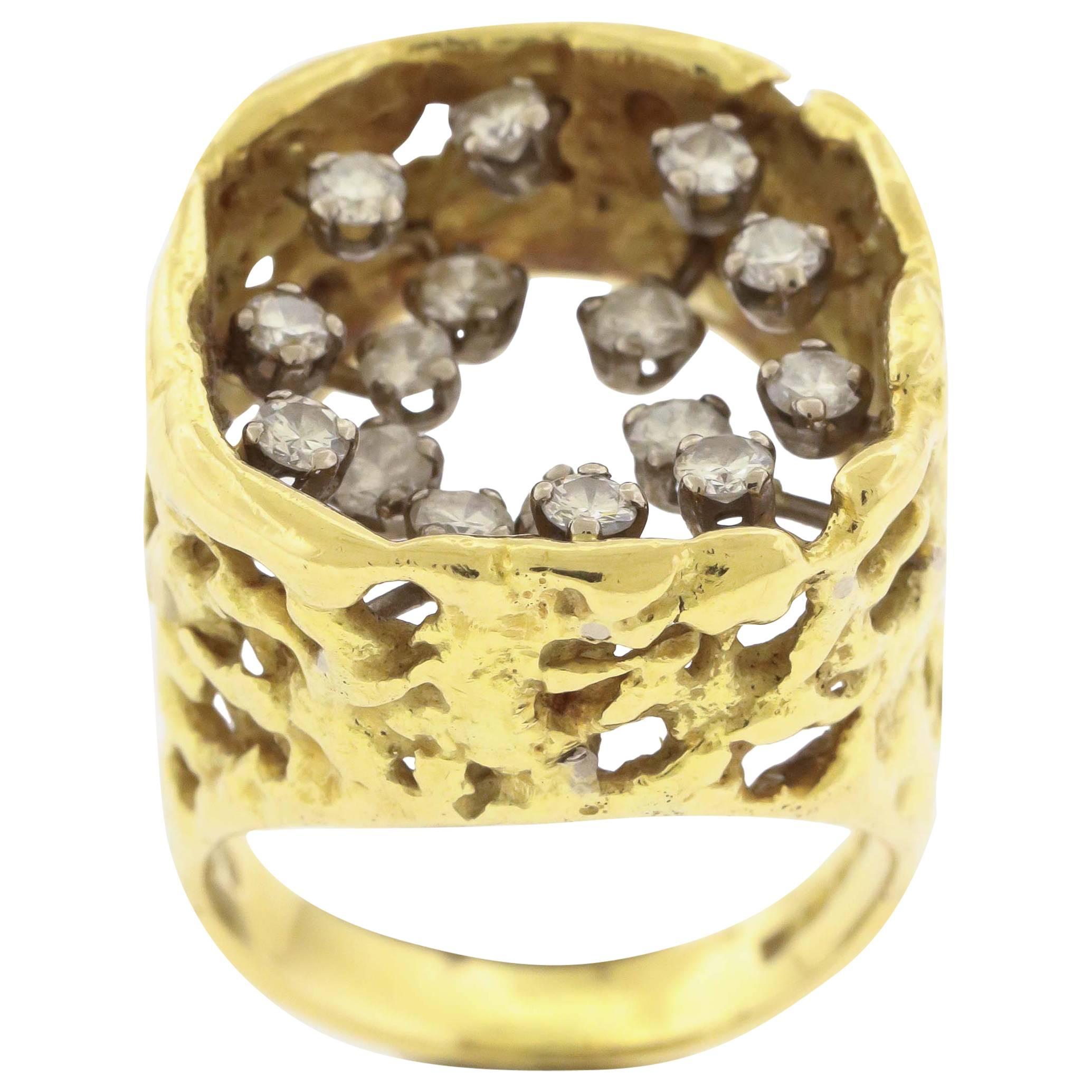 1972 John Donald Diamond Gold Ring 