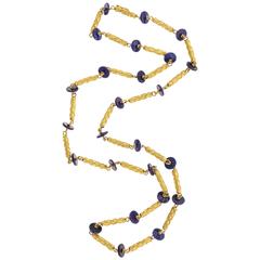 Cornelia Riethel Lapis Lazuli Gold Granulation Necklace